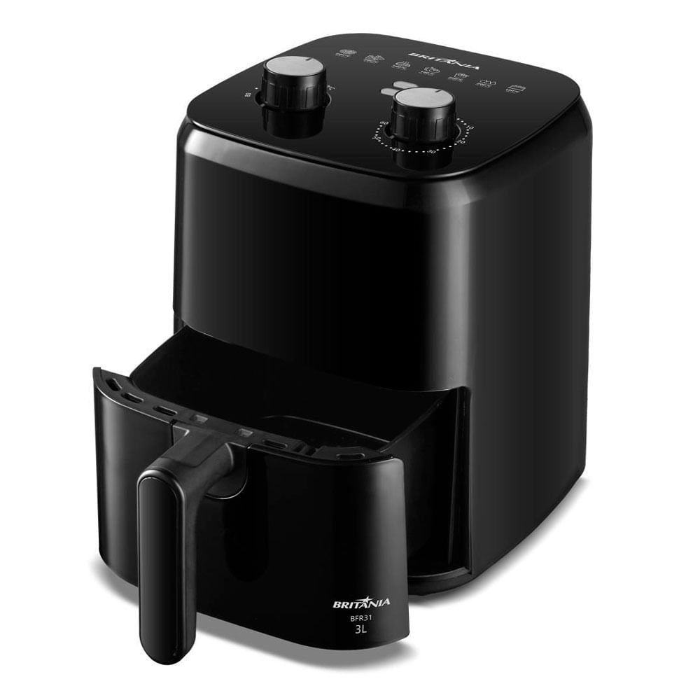 Fritadeira Elétrica Air Fryer Britânia BFR31 3L Preta - 127V