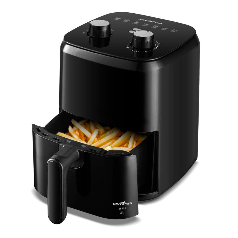 Fritadeira Elétrica Air Fryer Britânia BFR31 3L Preta - 127V
