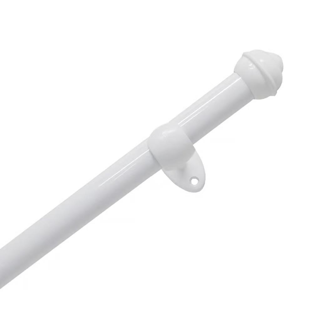 Kit Varão Bella Arte Pratiko Basic 19mmx3m com 3 Suportes em Madeira Branco