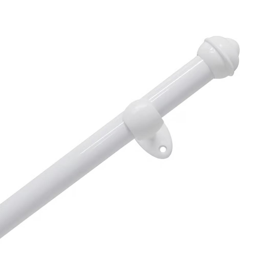Kit Varão Bella Arte Pratiko Pro 28mmx3m com 3 Suportes em Aço Revestido Branco
