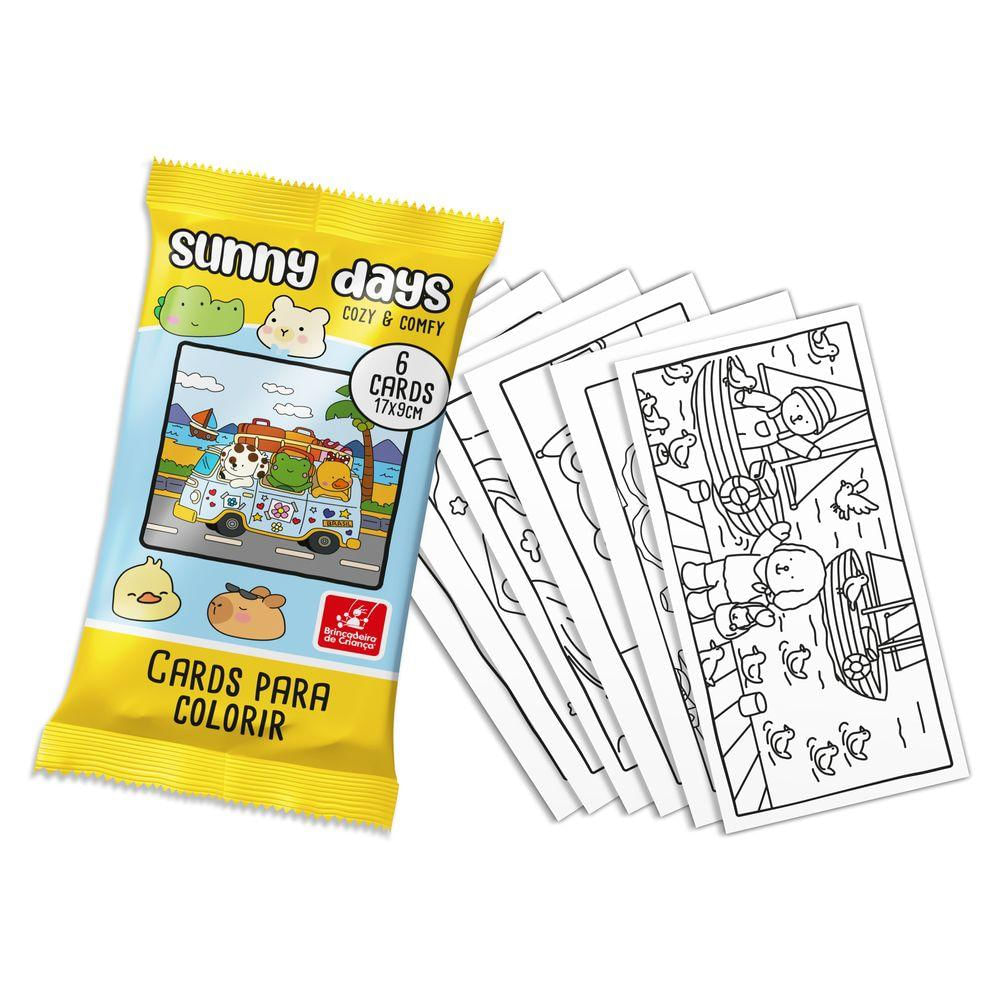 Cards para Colorir Cozy e Comfy - Brincadeira de Criança