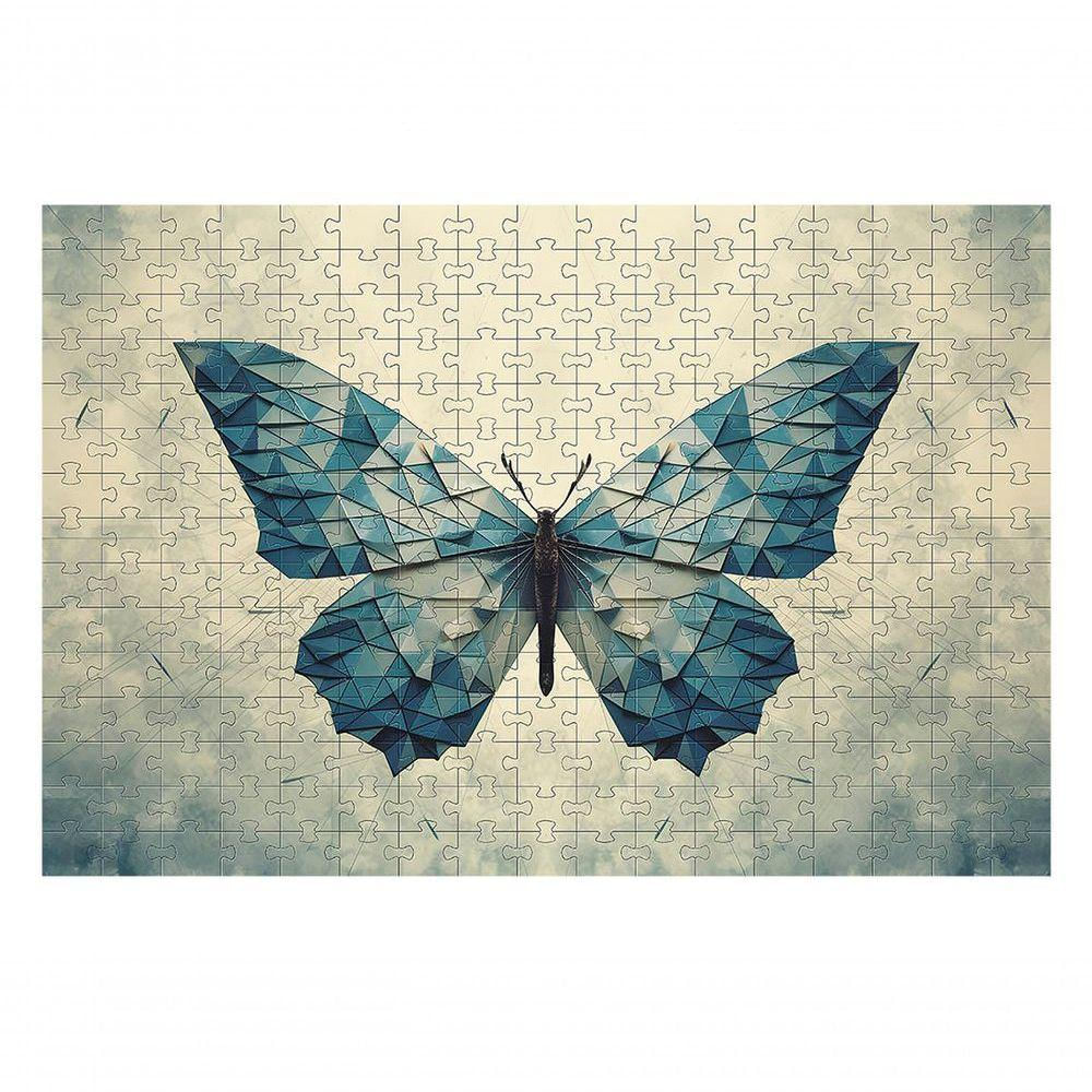 Quebra-cabeça Cognitivo Borboleta Azul Em Mdf 300 Peças