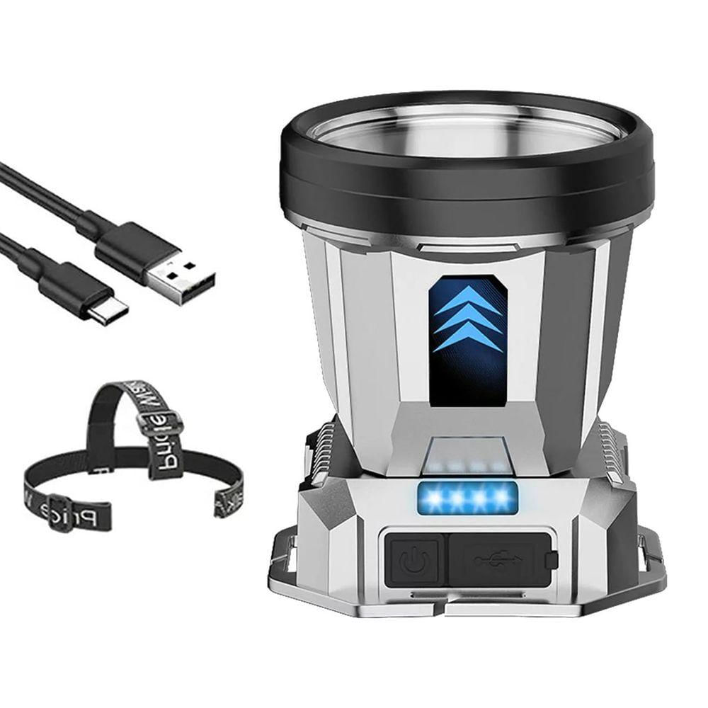 Lanterna De Cabeça Led Longo Alcance Usb Recarregável
