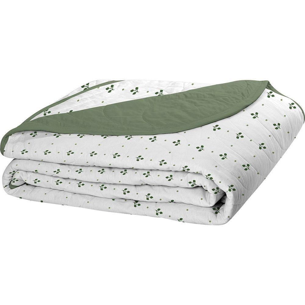 Cobre Leito Tecebem Casal Malha 100% Algodão Estampado Em Matelassê Hugo 210x240m Oliva