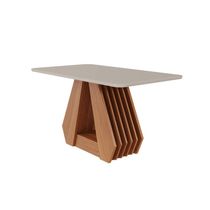 Mesa De Jantar Em Mdf Com Tampo De Vidro 130 Cm Agata Cinamomo/off White Cimol Móveis