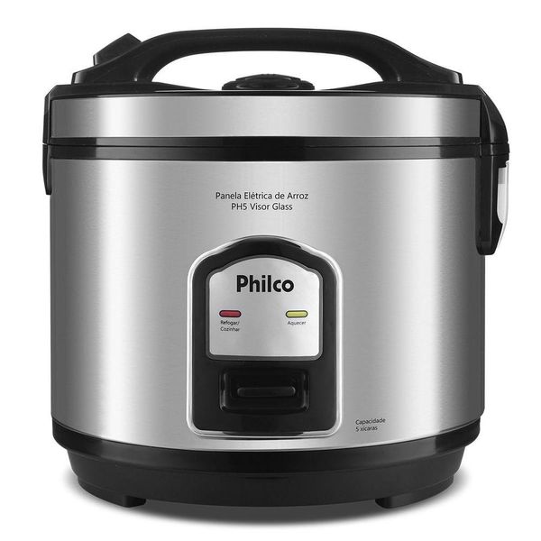 Panela De Arroz Philco 5 Xícaras PH5P Visor Glass Inox 220V