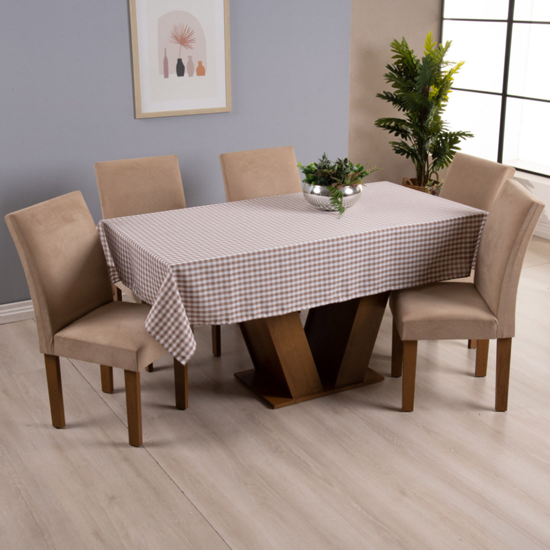 Toalha de Mesa Brisa Tamanho para 8 Cadeiras 2,50m x 1,40m Tecido Oxford Estampado Poliéster
