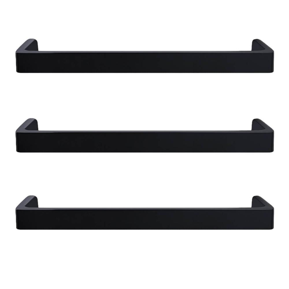 Kit 3 Puxadores Alça Reta 16cm Piauí Torralba Preto Fosco Móveis Gavetas Cômodas