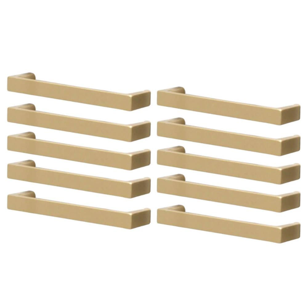Conjunto 10 Puxadores Torralba Alça Dourado 10cm Oeiras 1688 Gavetas Portas Móveis