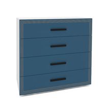 Cômoda Valência 4 Gavetas Azul e Branca