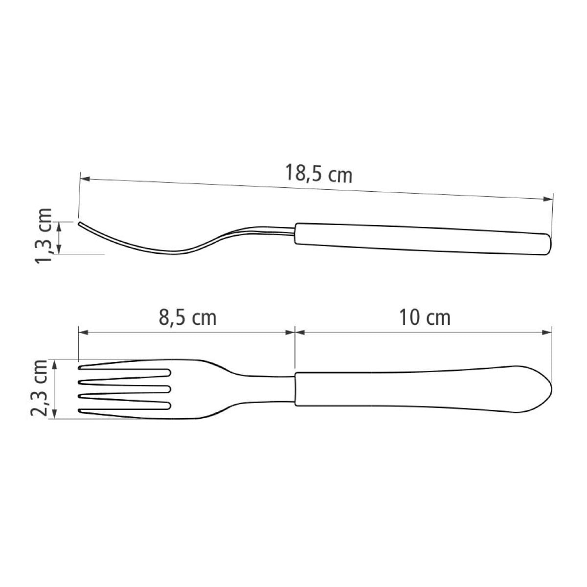 Garfo de Mesa Tramontina Leme Inox Cabo Preto