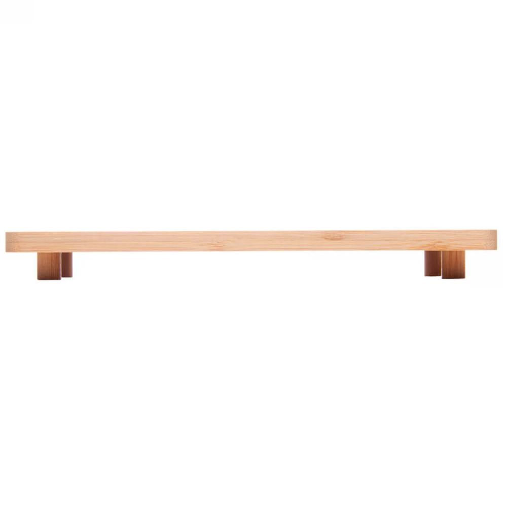 Kit 3 Bandejas de Bambu Lyor Com Pés 24x11x2,5cm Nature Decoração Buffets Eventos