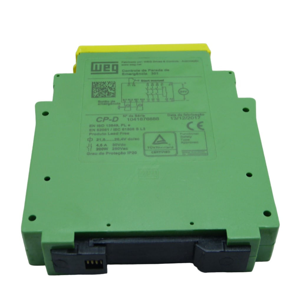 Rele Controle Parada Emergência Weg Cp-D 24v Reset Manual Serve R55 R75 Nr-10