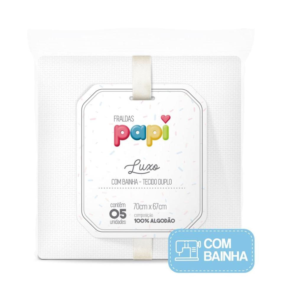 Kit Fralda Super Luxo Mami Com 5 Pçs Branca Papi