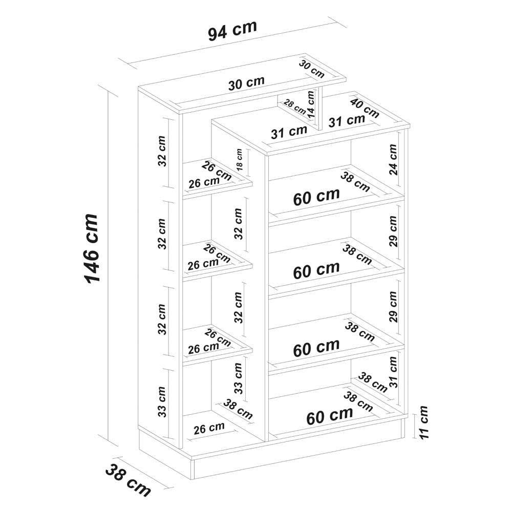 Armário Multiuso 2 Portas 6 Prateleiras Elite D02 Branco - Mpozenato