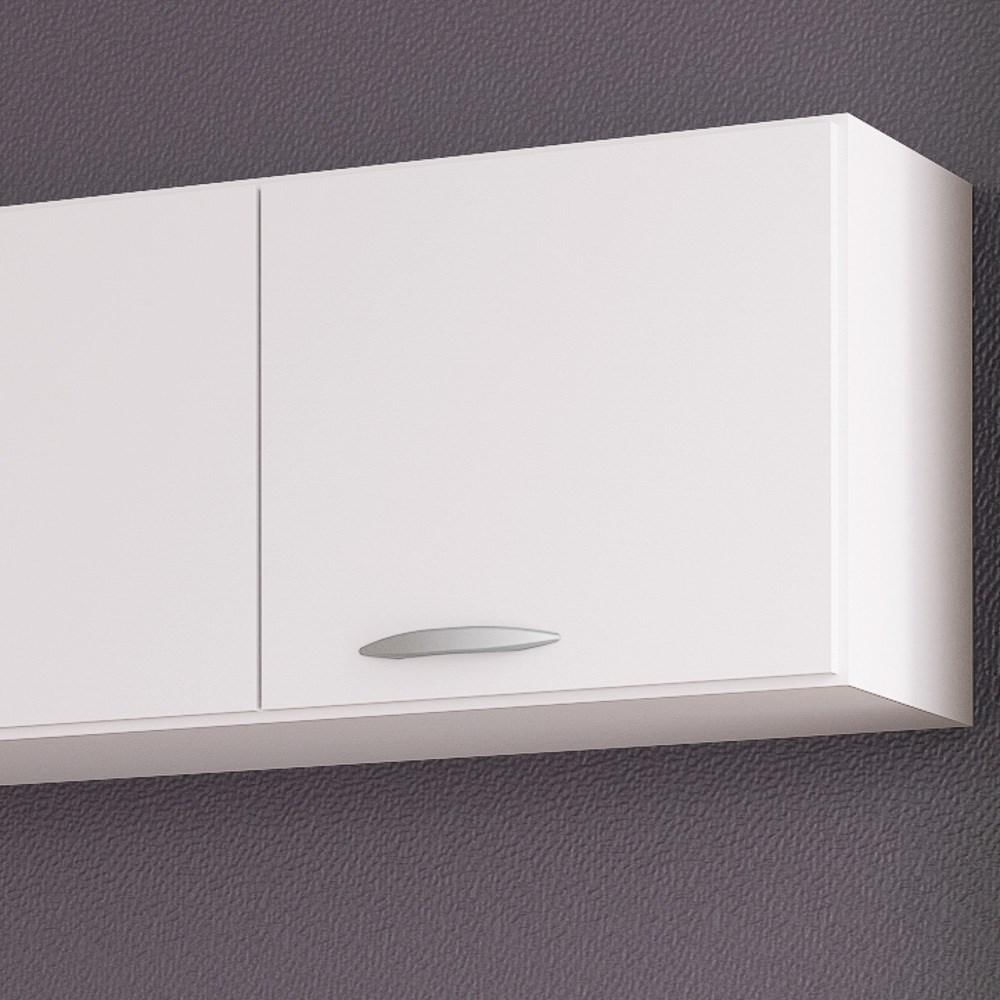 Armário Aéreo de Cozinha 120cm 3 Portas Classic Branco - Poquema