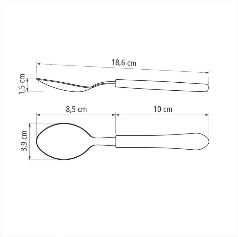 Colher Mesa Inox Leme Vermelho Tramontina