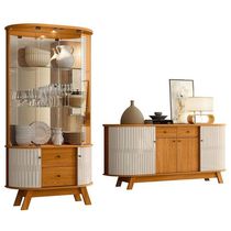 Aparador Para Sala Buffet Mônaco E Cristaleira Moss Cinamomo Off White – Madetec