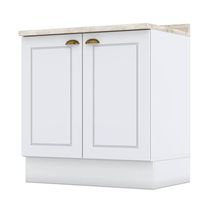 Balcão 2 Portas 80 Cm Americana Branco Com Tampo Calcare – Henn