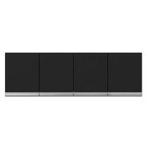 Armário Aéreo Para Cozinha Andréia 4 Portas 150 Cm Preto Fosco - Ajl