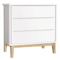 Cômoda Gaveteiro Infantil New Classic Branco Madeira Natural ? Reller