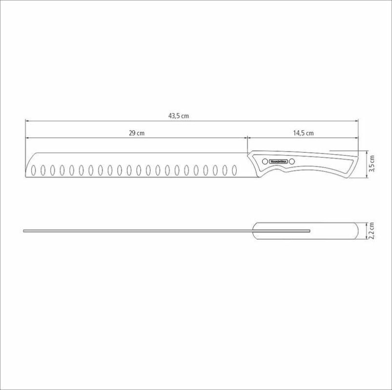 Faca Slicer/Fatiar 12' Churrasco Black Tramontina