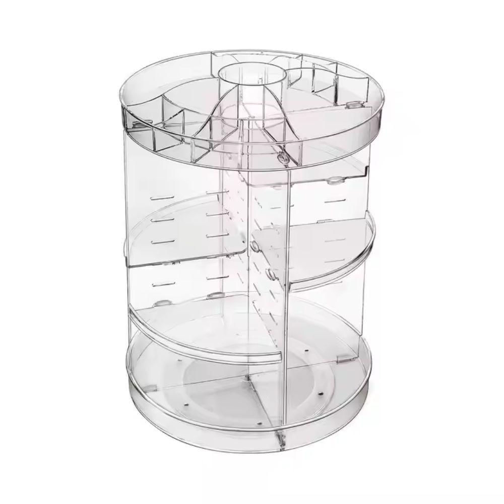 Encontraproduto.com.br - Prateleira Porta Maquiagem 4 Andares Organizador De Cosmeticos Giratorio Perfumes Suporte Acrilico Com Rotacao