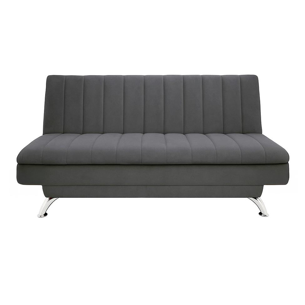 Sofá-Cama Casal 3 Lugares Paiva Suede Grafite