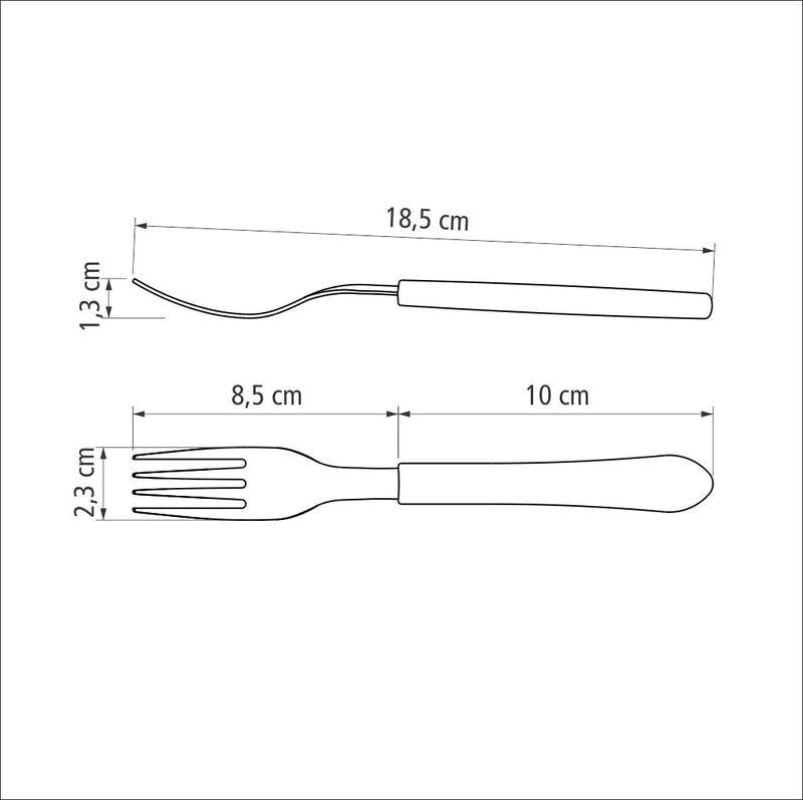 Garfo Mesa Inox Leme Cinza Tramontina