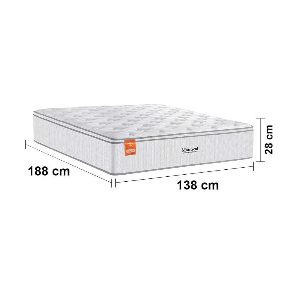Cama Box Casal MGA Itaflex Colchão Inducol Montreal Europillow