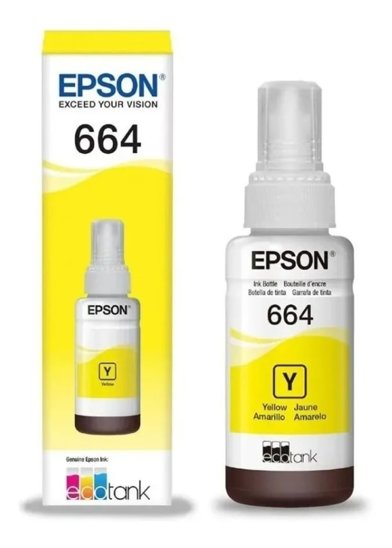 Kit Refil De Tinta Original Epson T664 Preto Ciano Magenta Amarelo Magenta