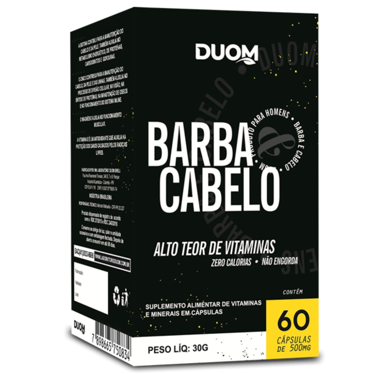 POLIVITAMÍNICO BARBA E CABELO ALTO TEOR DE VITAMINAS 60 CAPS