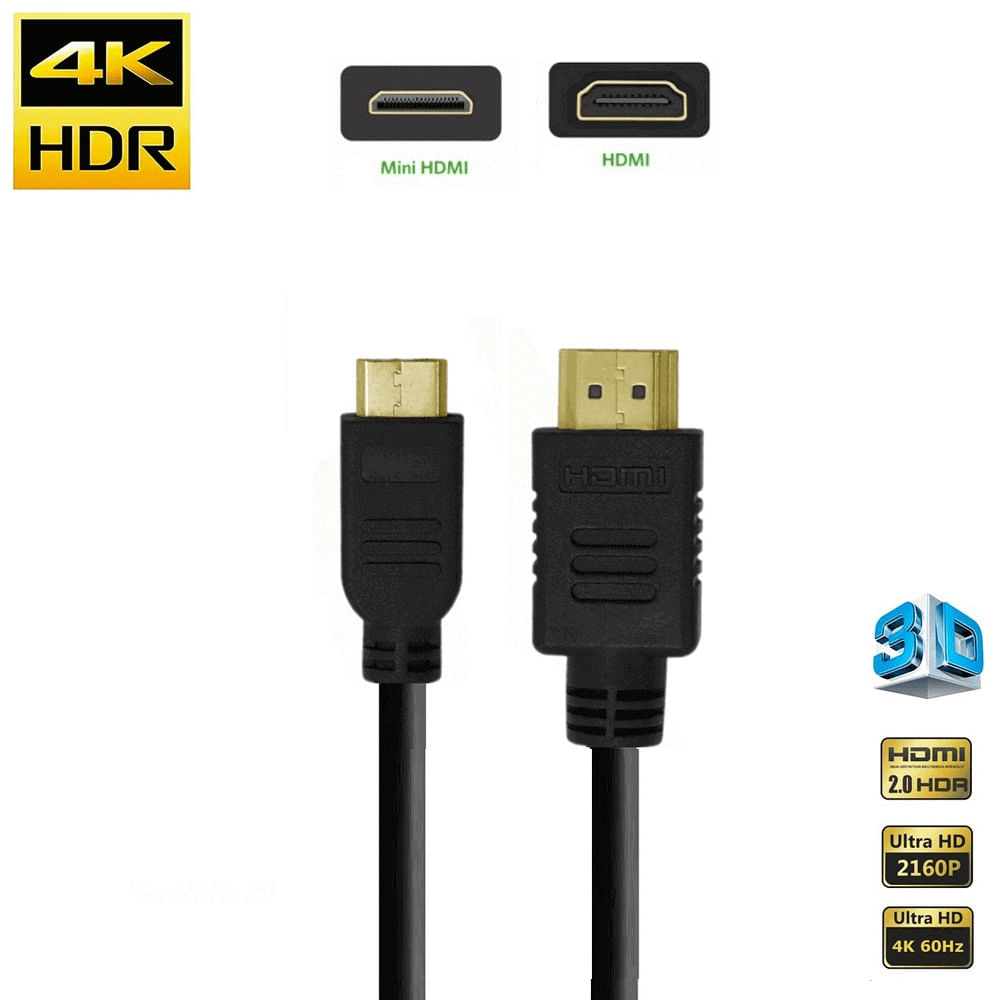 Cabo HDMI Mini Macho x Mini HDMI Macho 1.5 Metros Blindado