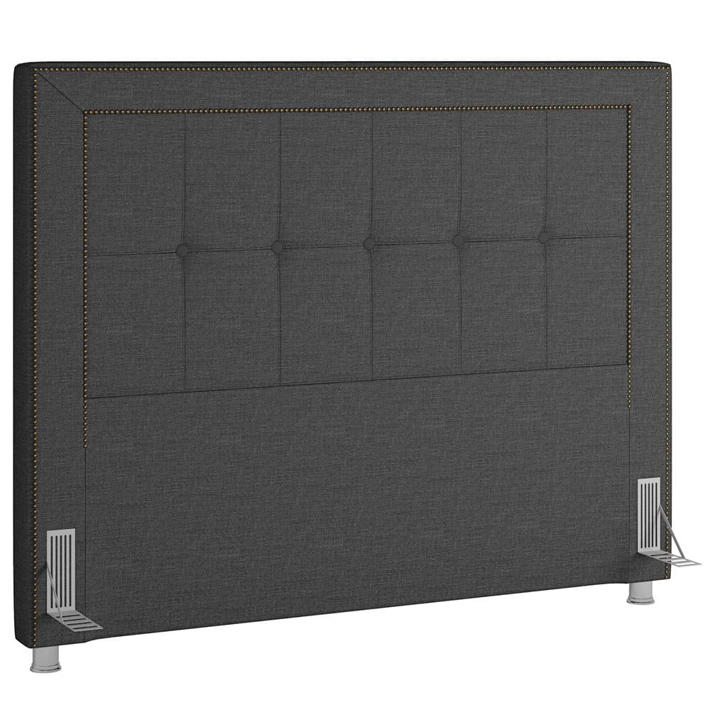 Cabeceira Cama Box Casal 140 cm P05 Atenas Linho Cinza Escuro - Lyam Decor