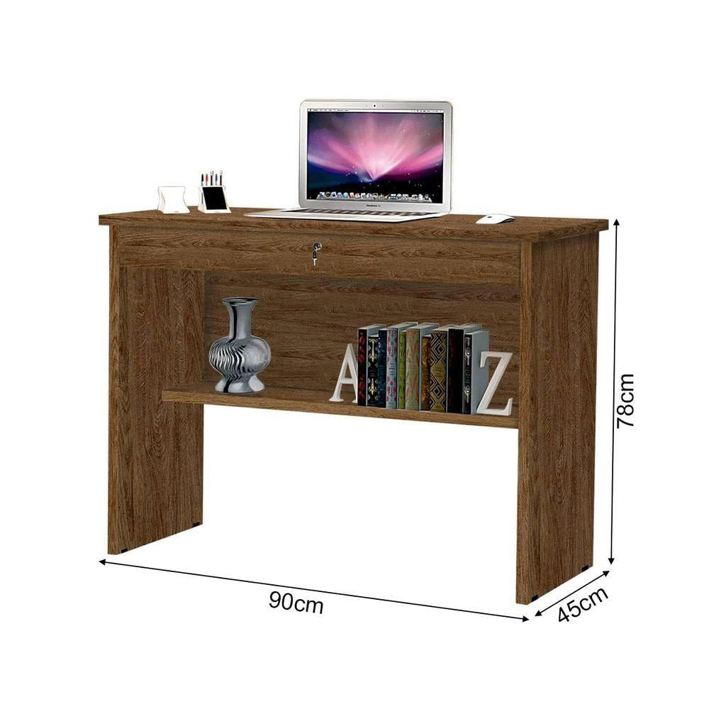 Escrivaninha Office Mesa De Computador Gaveta Nicho Orquídea - Imbuia