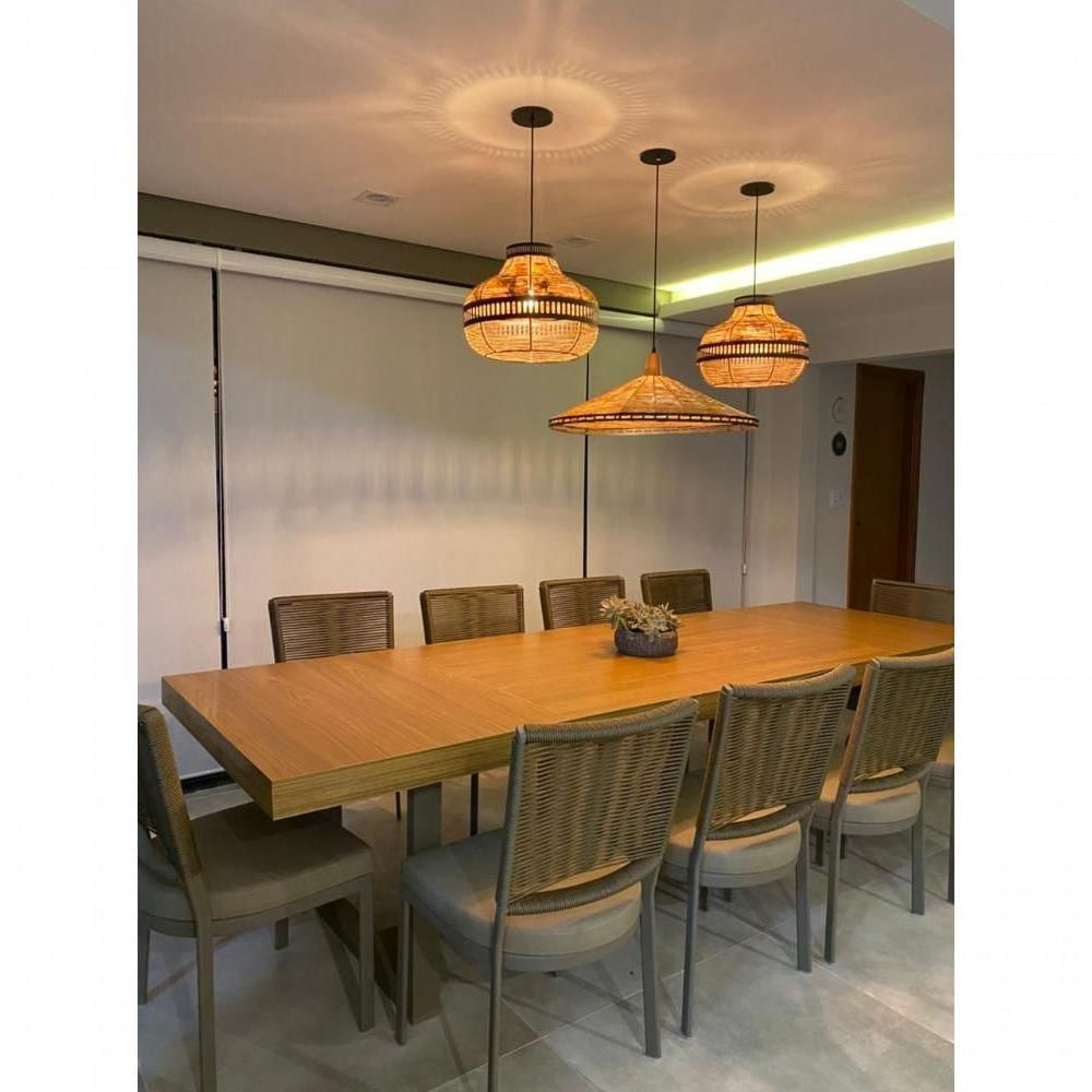 Cadeira De Jantar Alumínio Kit 6 Confortável Corda Estofada Fendi