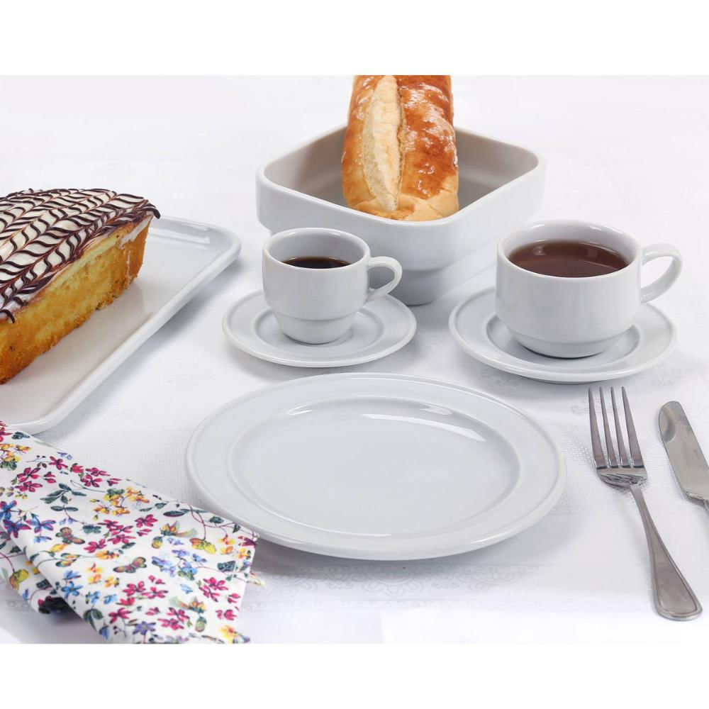 Encontraproduto.com.br - Xícara de Café com Pires de Porcelana 65ml Classe Única Iguaçu Germer Branco