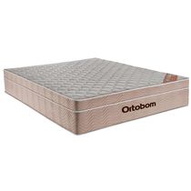 Cama Box Baú Cinza E Colchão Airtech Molas Ensacadas Casal Ortobom