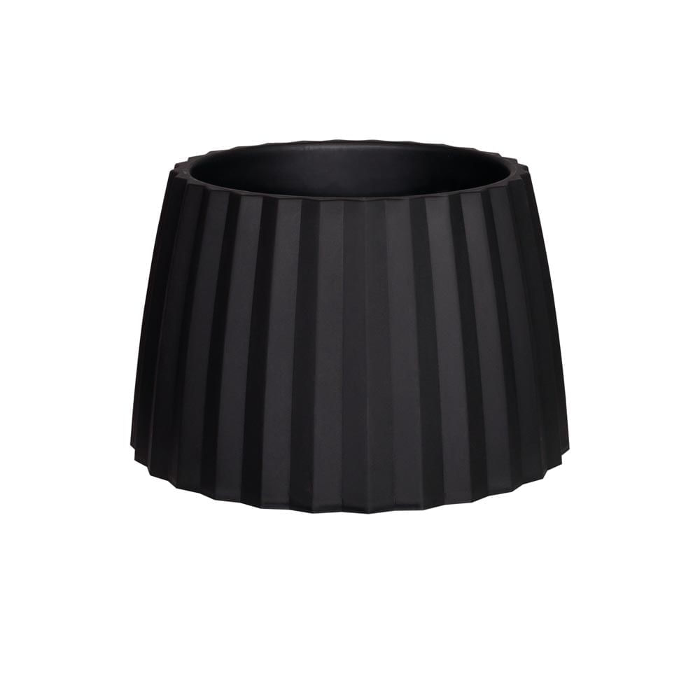 Vaso Cachepot Wave 37cm Preto