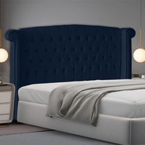 Cabeceira De Cama Box Toquio Casal Queen 160 Cm Suede Azul Marinho Do Lar Móveis E Decoração