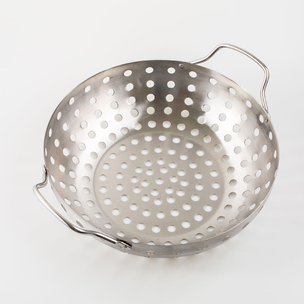 Panela Wok Inox para Grelhar em Churrasqueira Prana