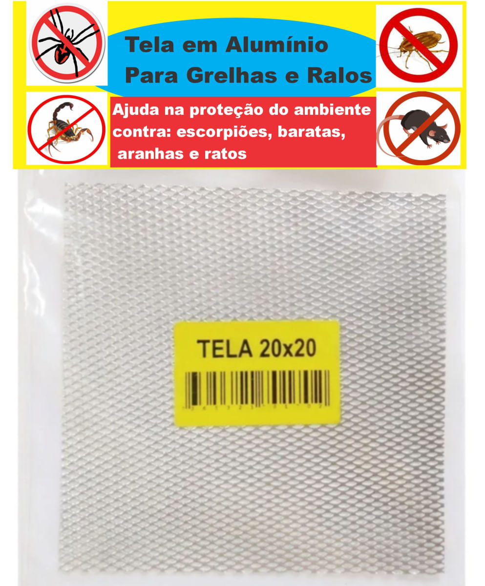 Tela Para Ralo Grelha em Alumínio 20x20 Cm Anti-inseto