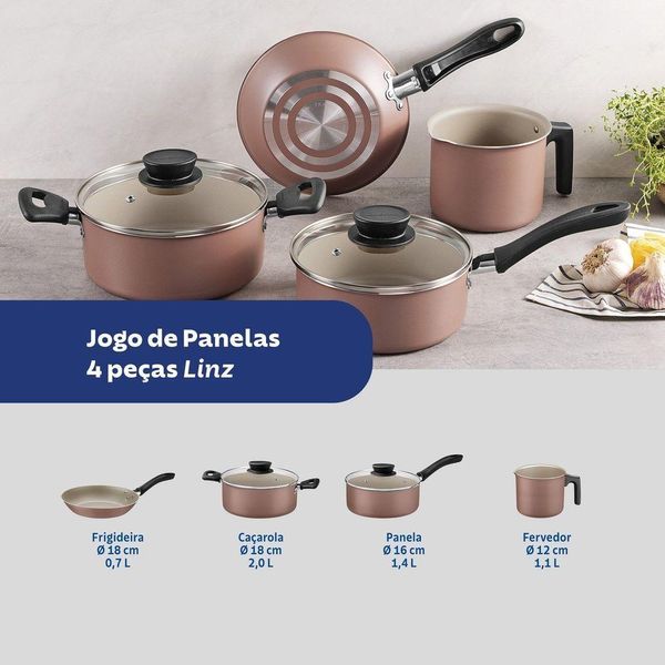 Lynhollynセット Jogo De Panelas Tramontina Linz Em Alumínio Antiaderente Starflon