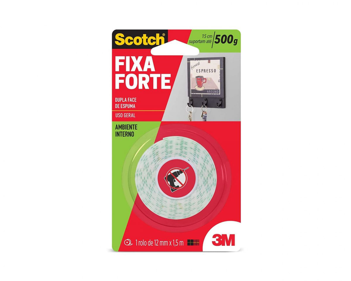 Fita Dupla Face 3M Fixa Forte Esp Int 12Mmx1,5M 109 Blister