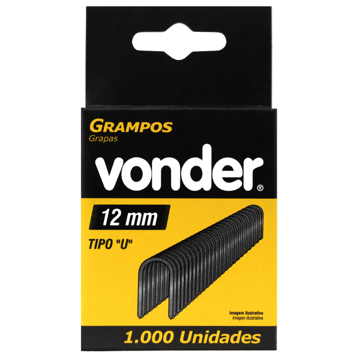 Kit 3000 Grampos 12mm Grampeador Pinador Manual Vonder TIPO U VU-12