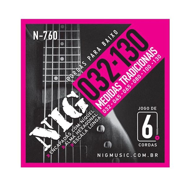 Encordoamento P/ Baixo 6 Cordas Nig N-760 32/130 - Ec0172