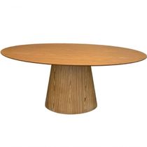 Mesa De Jantar Cone Oval 198x122 Cm Tampo Madeira