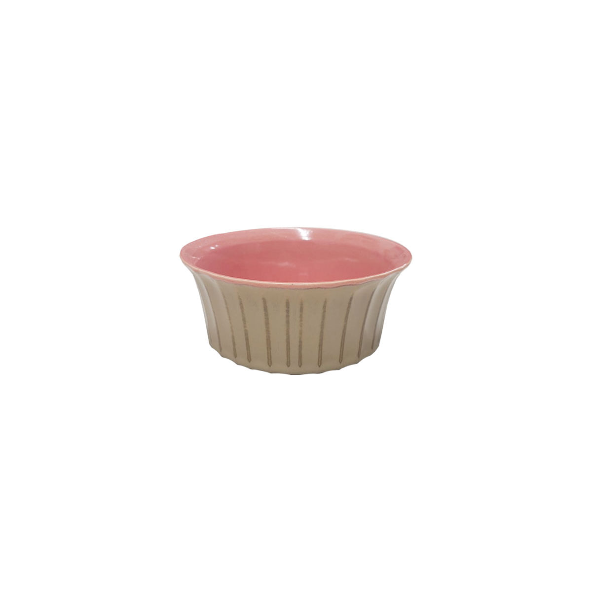 Tigela Ceramica Rosa Bege Bowl Petisco 13cm