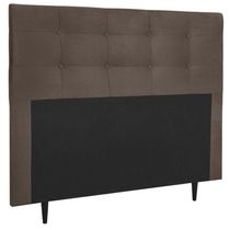 Cabeceira Estofada Cama Box Casal 140 Cm Helena Suede Marrom