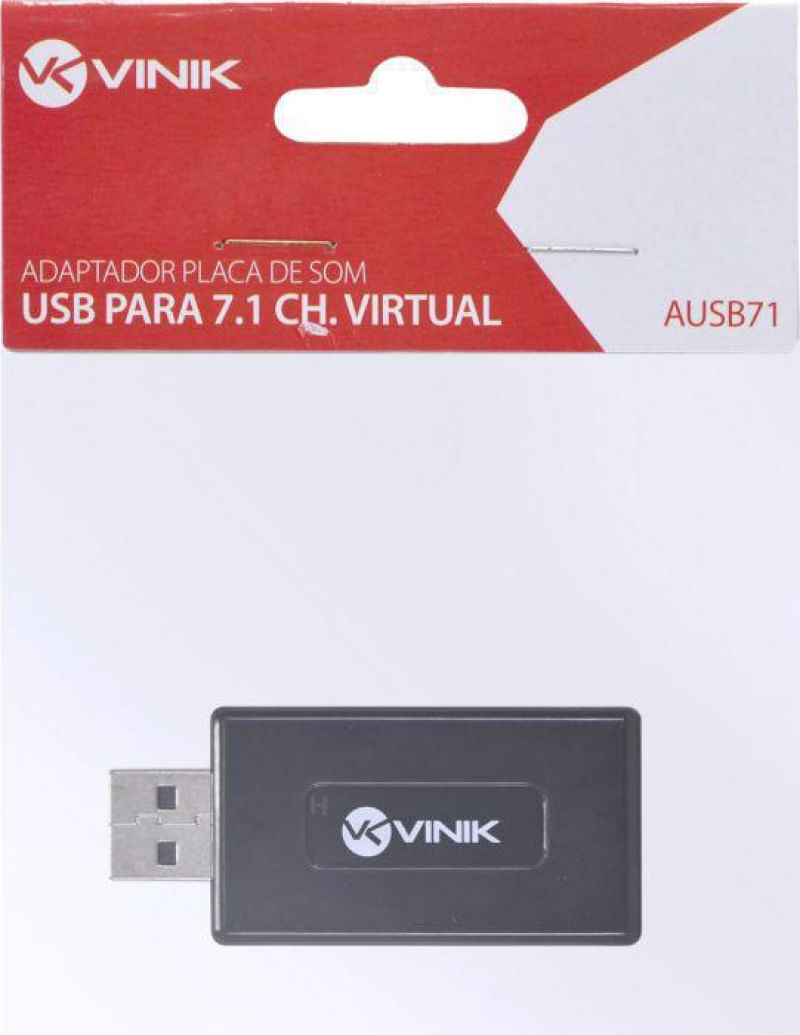 Adaptador Placa De Som Usb 7.1 Canais Virtual Ausb71